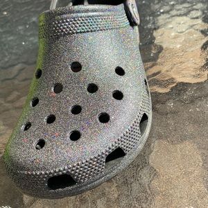 Black multi glitter crocs men/woman